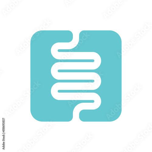 Intestine human organ icon. Intestine graphic sign isolated on white background. Digestive system symbol. Vector illustration