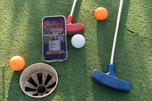 mini golf sports betting on a smartphone