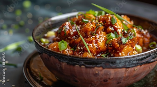 Savory Gobi Manchurian Dish for Food Poster Generative AI photo
