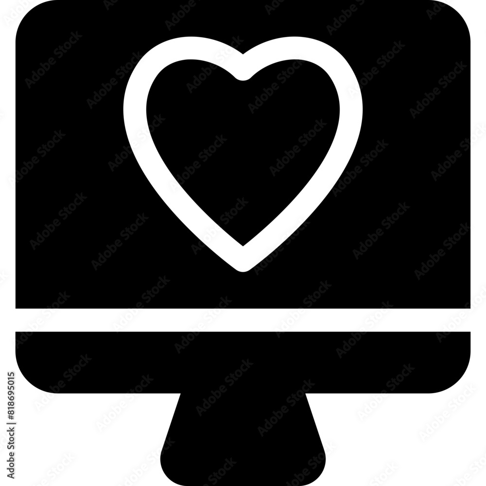 computer with love icon