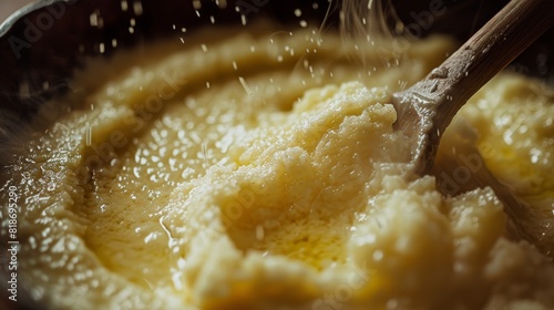 Delicious Close-Up of Grits for Food Poster Generative AI