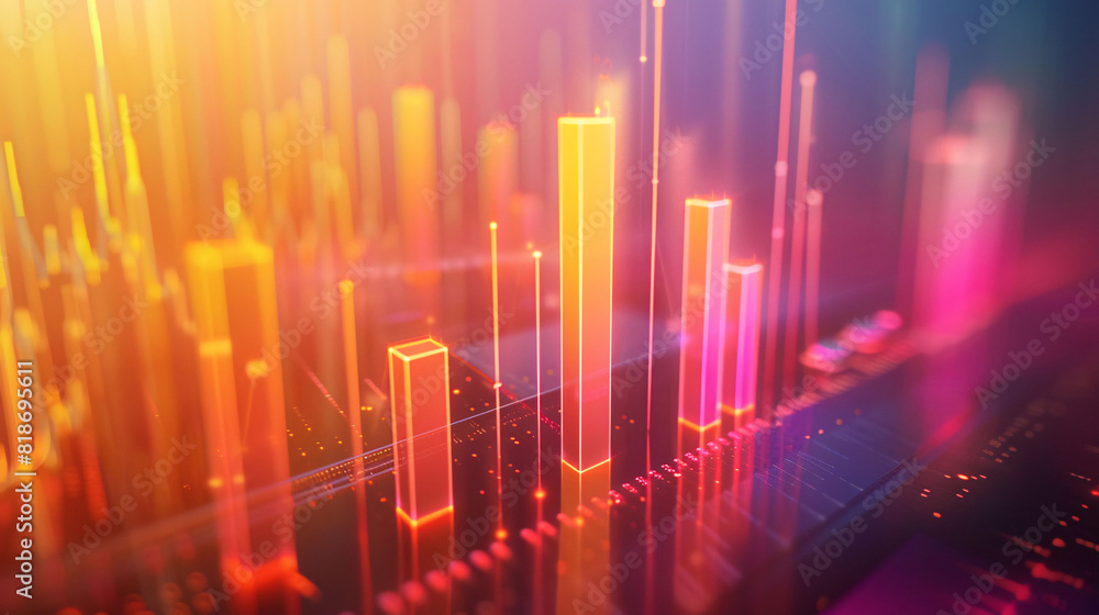 Financial data curve chart, financial technology themed big data analysis bar chart background Financial data curve chart, financial technology themed big data analysis bar chart background