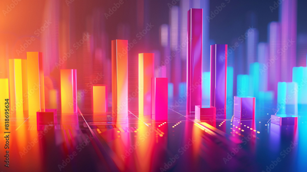 Financial data curve chart, financial technology themed big data analysis bar chart background Financial data curve chart, financial technology themed big data analysis bar chart background