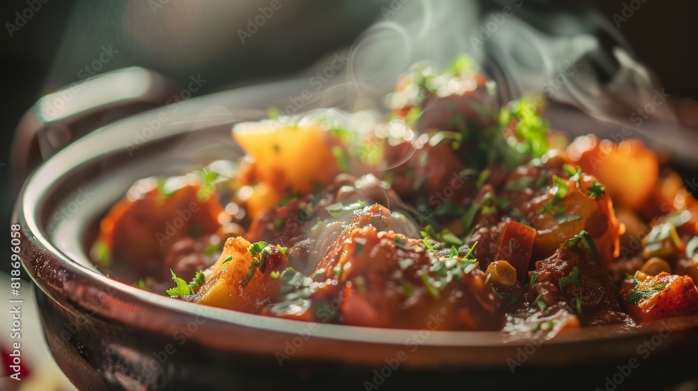 Delicious Harira Soup Close-up for Food Poster Generative AI Delicious Harira Soup Close-up for Food Poster Generative AI
