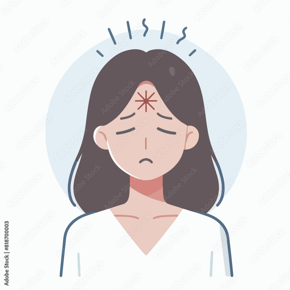 vector of people who are sick with dizziness with a simple and minimalist flat design style