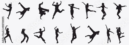 Set of dancer silhouette. 