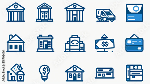 Simple Set of Credit Rating Related Vector Line Icons. photo