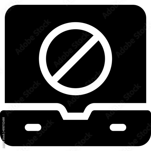 laptop with blocked icon