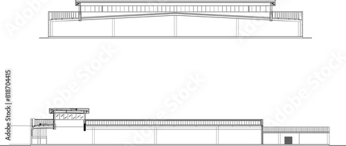 vector illustration sketch design drawing of multi-storey buildings, skyscrapers, malls with modern shapes in the city