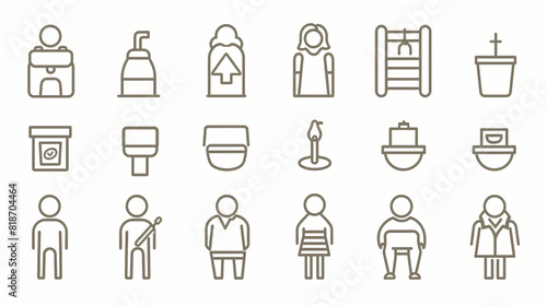 Simple Set of Gender Related Vector Line Icons.