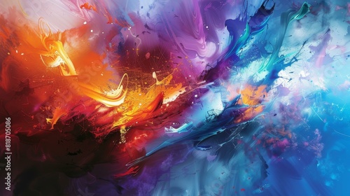 Vivid  dynamic painting bursting with intense colors  Ai Generated