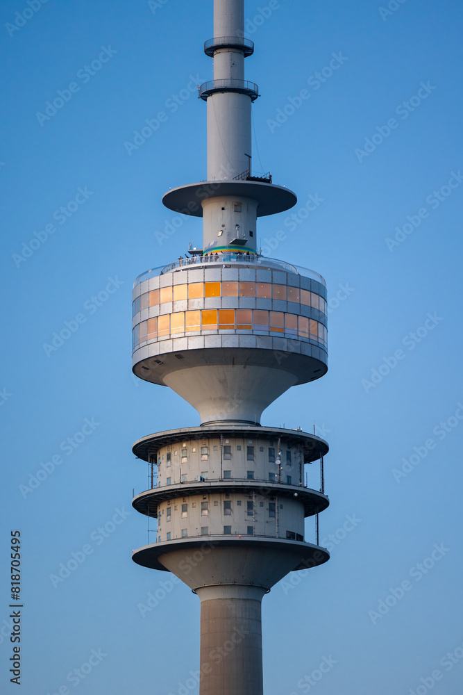 Close up photo of the Olympiaturm in Munich, Germany during sunset Close up photo of the Olympiaturm in Munich, Germany during sunset