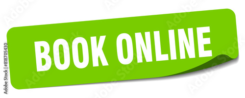 book online sticker. book online label