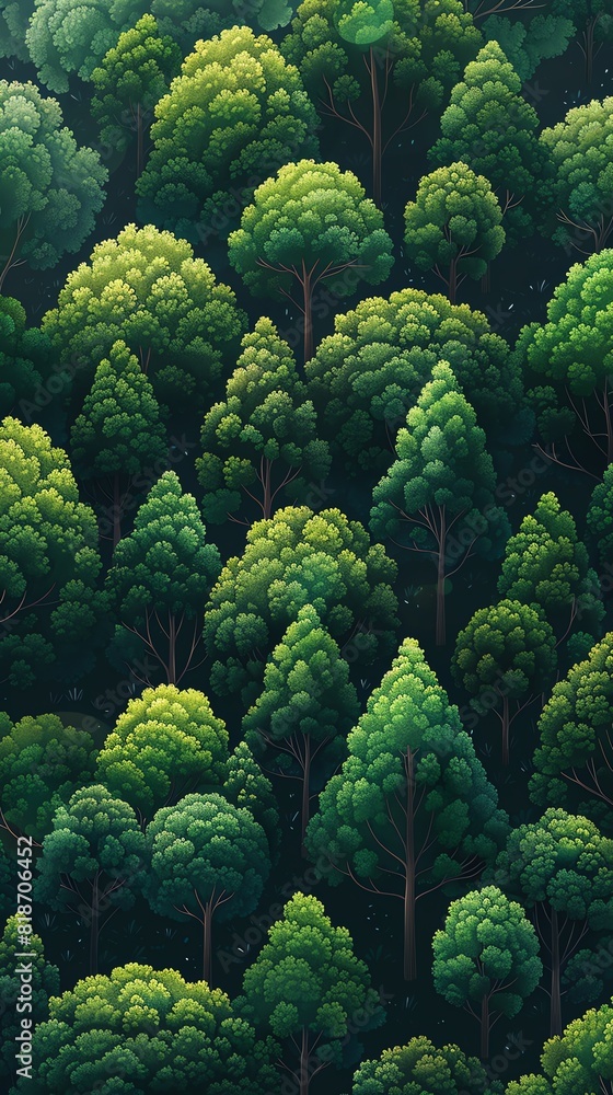 Aerial view of a lush, dense forest with vibrant green trees, showcasing the beauty and serenity of nature from above. Aerial view of a lush, dense forest with vibrant green trees, showcasing the beauty and serenity of nature from above.