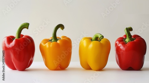 Red, yellow and orange bell peppers.
