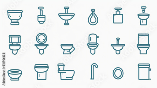 Simple Set of Rest Room Related Vector Line Icons.