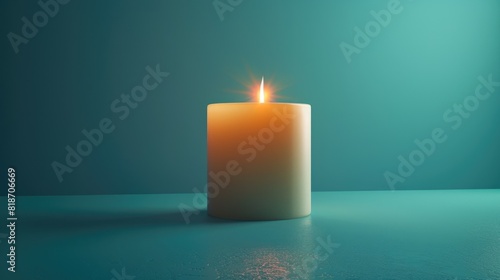 Wallpaper Mural Illuminated candle in blue room Torontodigital.ca