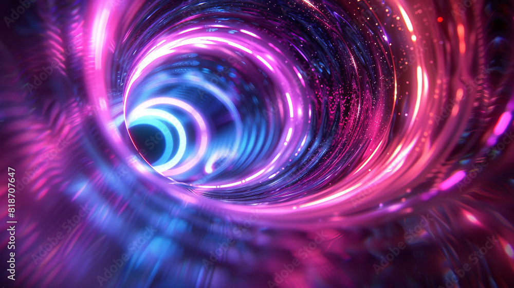 Technological glowing aperture background, colorful spiral coil graphic concept illustration on blue background Technological glowing aperture background, colorful spiral coil graphic concept illustration on blue background