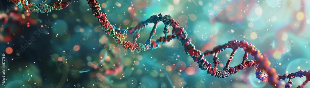 A double helix structure with a glowing blue and green background. A double helix structure with a glowing blue and green background.