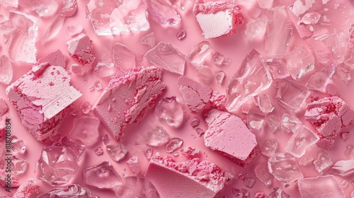 Close up of pink lipstick on cracked surface