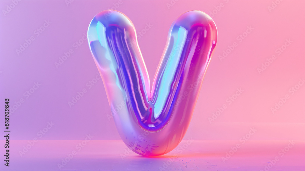 3D rendering letter V, 3d style decorated capital letter V 3D rendering letter V, 3d style decorated capital letter V
