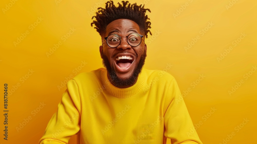 Joyful Man in Yellow Sweater Joyful Man in Yellow Sweater