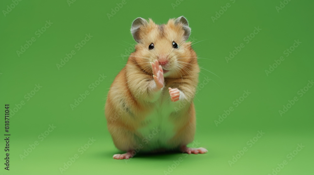 Secretive Hamster on Green Background Making a Whispering Gesture with a Pensive Look. Funny animal for banner, flyer, poster, card with copy space Secretive Hamster on Green Background Making a Whispering Gesture with a Pensive Look. Funny animal for banner, flyer, poster, card with copy space