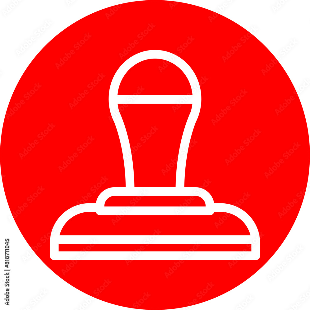 Rubber Stamp Line White Circle Red Icon Design Rubber Stamp Line White Circle Red Icon Design