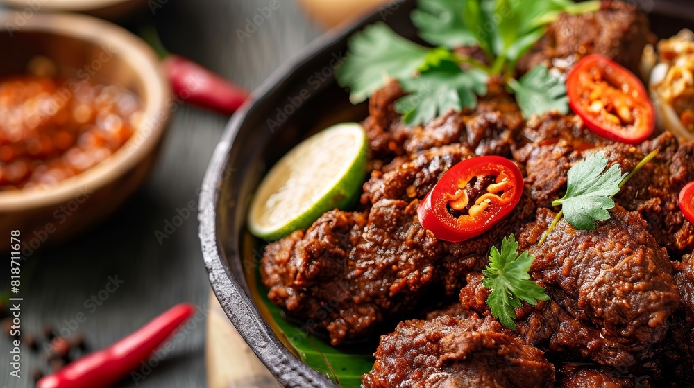Savory Rendang Dish for Poster and Advertising Generative AI Savory Rendang Dish for Poster and Advertising Generative AI