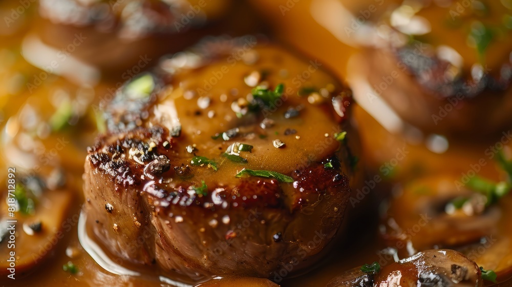 Savory Steak Diane for Perfect Dinner Poster Generative AI Savory Steak Diane for Perfect Dinner Poster Generative AI