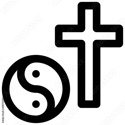 Religious diversity. Editable vector icon.