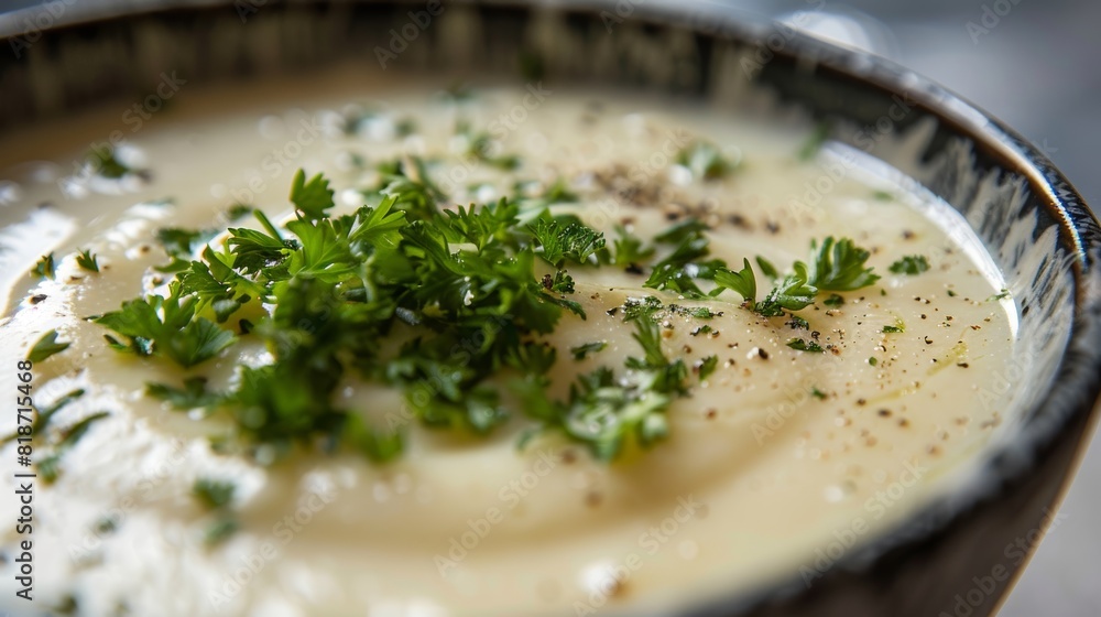 Creamy Soup Close-up for Food Poster Generative AI Creamy Soup Close-up for Food Poster Generative AI