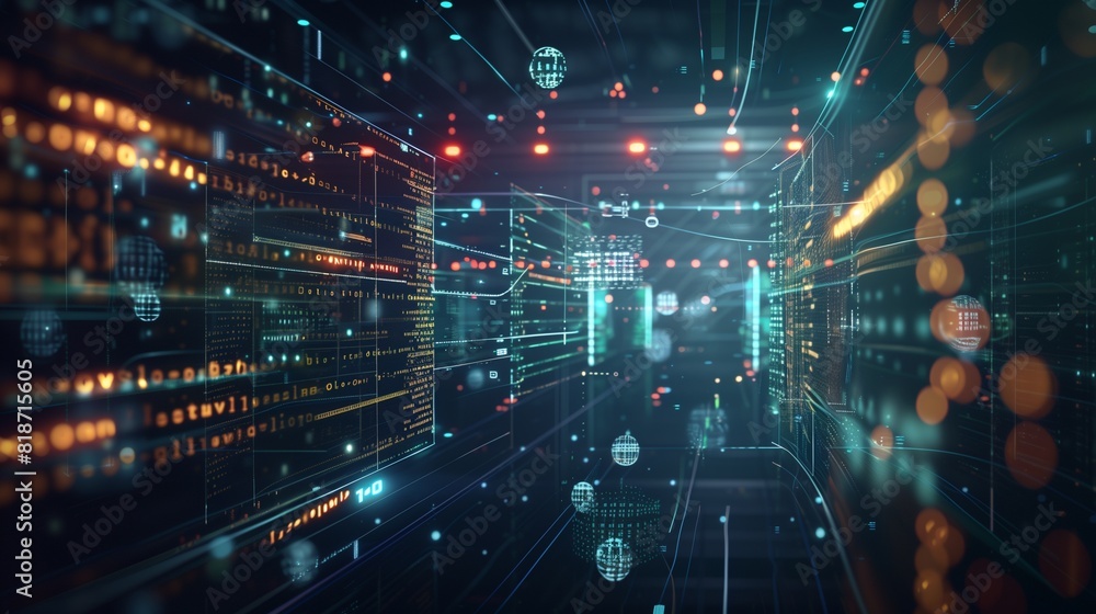 Abstract Visualization of Digital Archives and Data Storage: An abstract, high-definition background representing digital archives and data storage. Abstract Visualization of Digital Archives and Data Storage: An abstract, high-definition background representing digital archives and data storage.