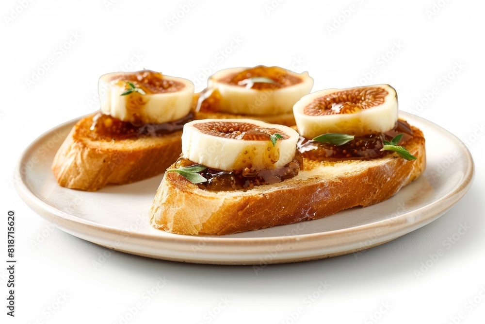 Delicious Babybel and Fig Jam Brioche Toast with Fresh Herbs