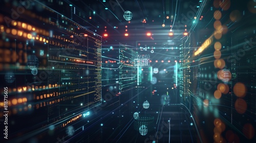 Abstract Visualization of Digital Archives and Data Storage: An abstract, high-definition background representing digital archives and data storage.