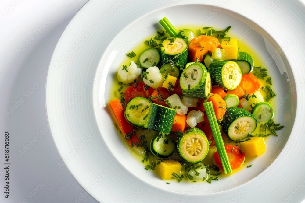 Tarragon Nage Drizzle on Colorful Baby Vegetables Tarragon Nage Drizzle on Colorful Baby Vegetables