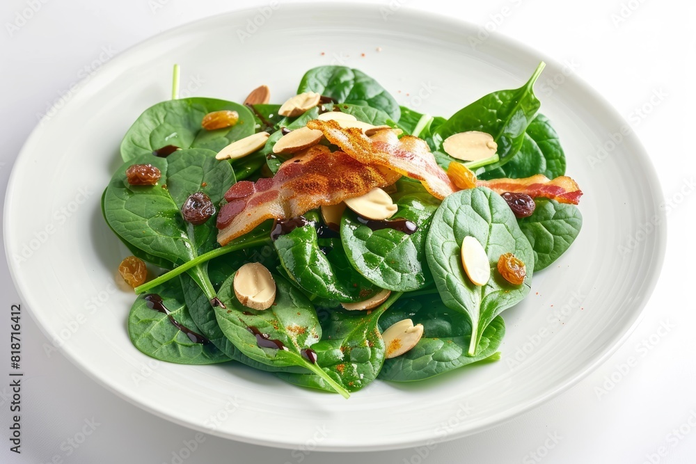 Fresh and Healthy Baby Spinach Salad with Almonds and Golden Raisins Fresh and Healthy Baby Spinach Salad with Almonds and Golden Raisins