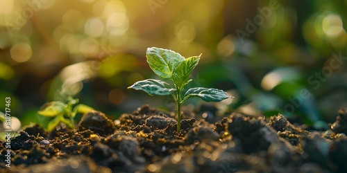 A Promising New Seedling Sprouts from the Fertile Earth Signaling Renewal and Eco friendly in the Natural Environment