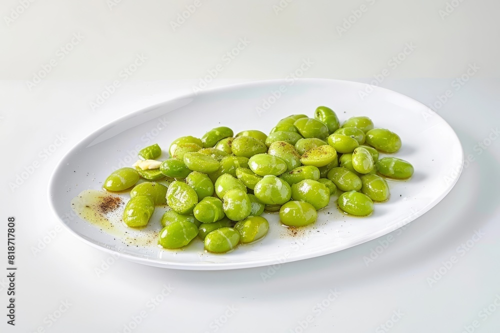 Sensational Baby Lima Beans on a White Platter Sensational Baby Lima Beans on a White Platter