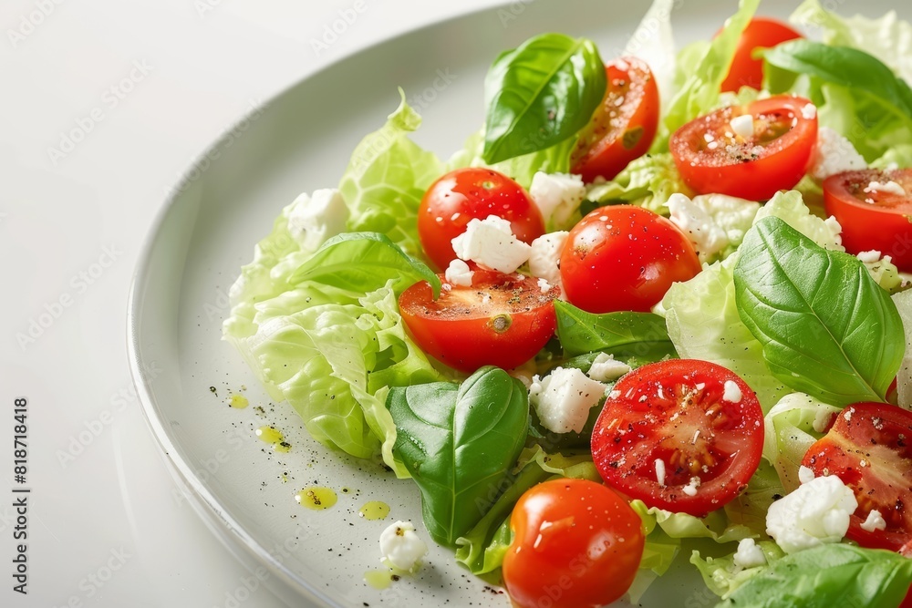 Rich Baby Iceberg Salad with Cherry Tomatoes and Fresh Basil Rich Baby Iceberg Salad with Cherry Tomatoes and Fresh Basil