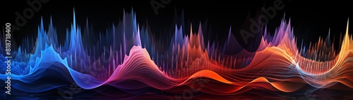Abstract background with a colorful sound wave. photo