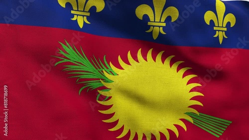 High detailed flag of Guadeloupe. National Guadeloupe flag. North America. 3D Render. photo