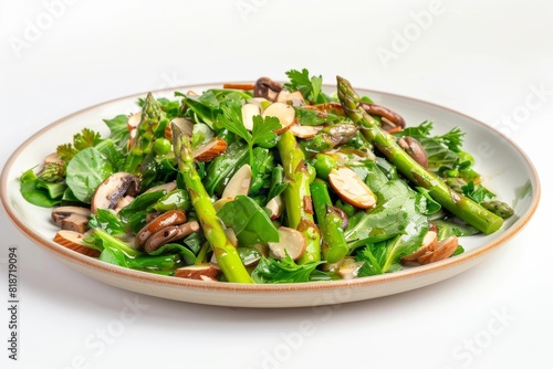Elegant Baby Greens and Asparagus Salad with Creamy Almond Dressing