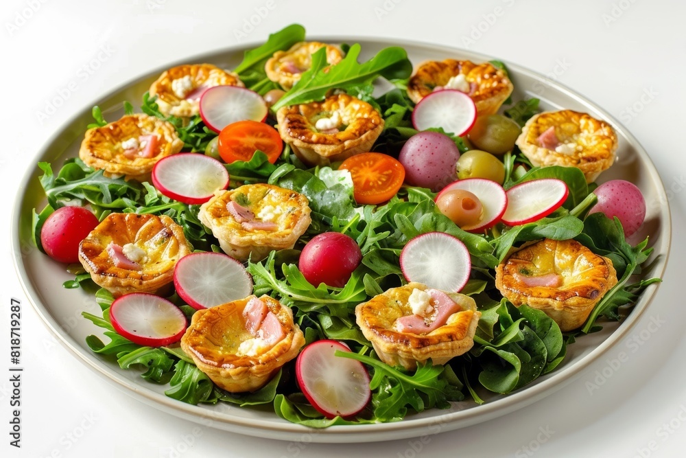 Fine Dining Baby Greens Salad with Quiche Croutons and Tangy Maple-Cider Vinaigrette Fine Dining Baby Greens Salad with Quiche Croutons and Tangy Maple-Cider Vinaigrette