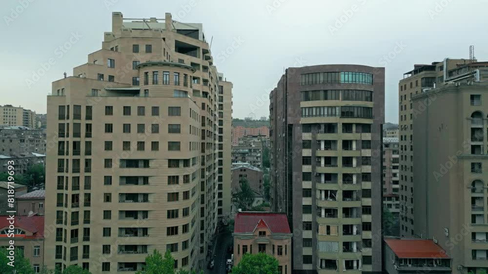 Yerevan city aerial video 