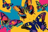 butterfly metamorphosis transformation change nature life cycle insects colorful vibrant stylized illustration 