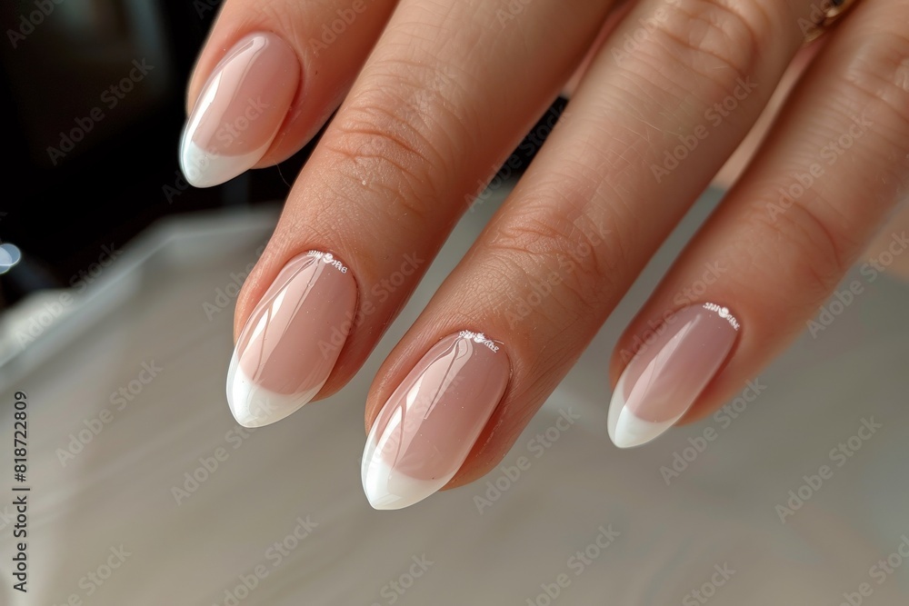 Close-up of a woman's hand with a delicate pink manicure. Beauty, cosmetics, makeup concepts.. Beautiful simple AI generated image in 4K, unique. Close-up of a woman's hand with a delicate pink manicure. Beauty, cosmetics, makeup concepts.. Beautiful simple AI generated image in 4K, unique.