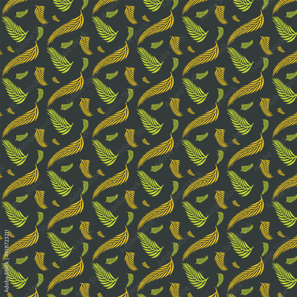 Naklejka premium Leaves pattern seamless pattern