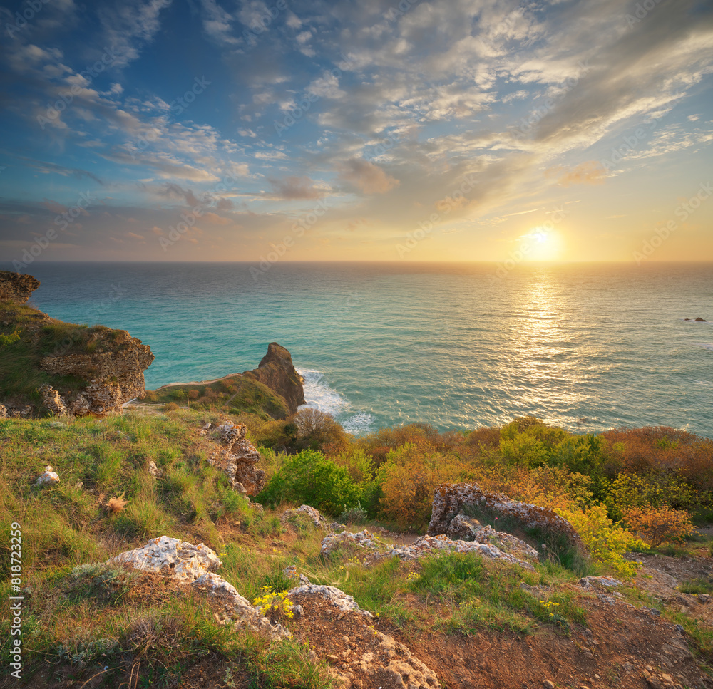 Beautiful spring nature and sea landscape. Beautiful spring nature and sea landscape.