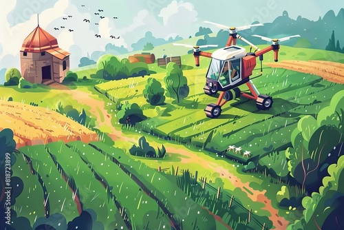 Sustainable agriculture with unmanned drones for crop farming, viticulture evaluation, precision vine spraying, health monitoring, and agritech vineyard management.